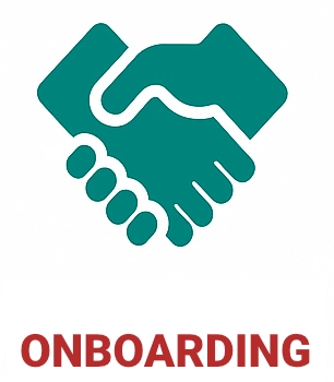 Handshake icon representing onboarding process
