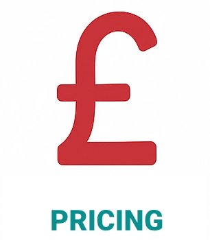 British Pound symbol for pricing information