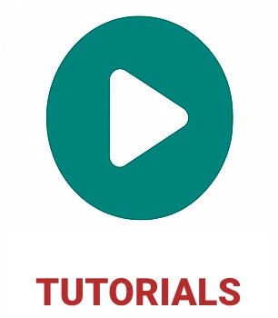Play button icon for tutorials