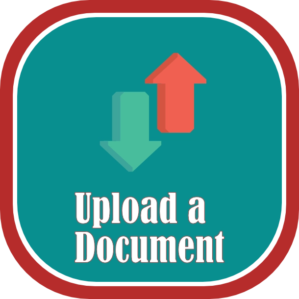 Icon for uploading a document online.